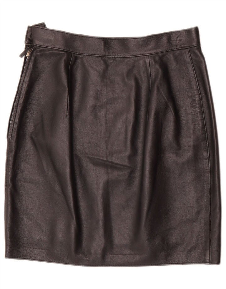 Fusta Mini din piele Vintage pentru femei W28 Medium Black