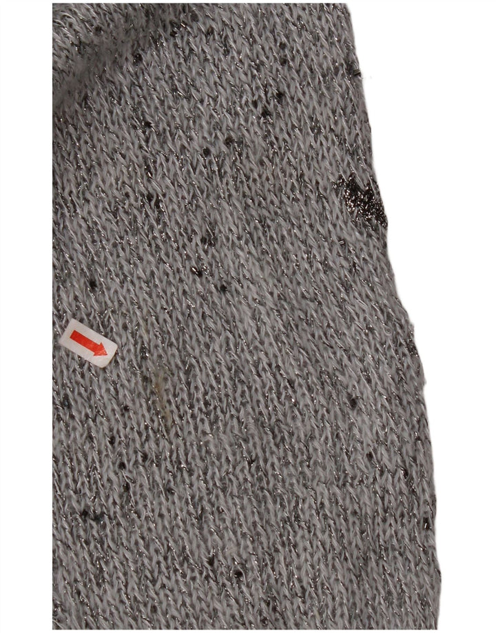 KRIZIA MAGLIA Pulover pentru femei cu decolteu rotund Marea Britanie 18 XL Angora cu pături gri