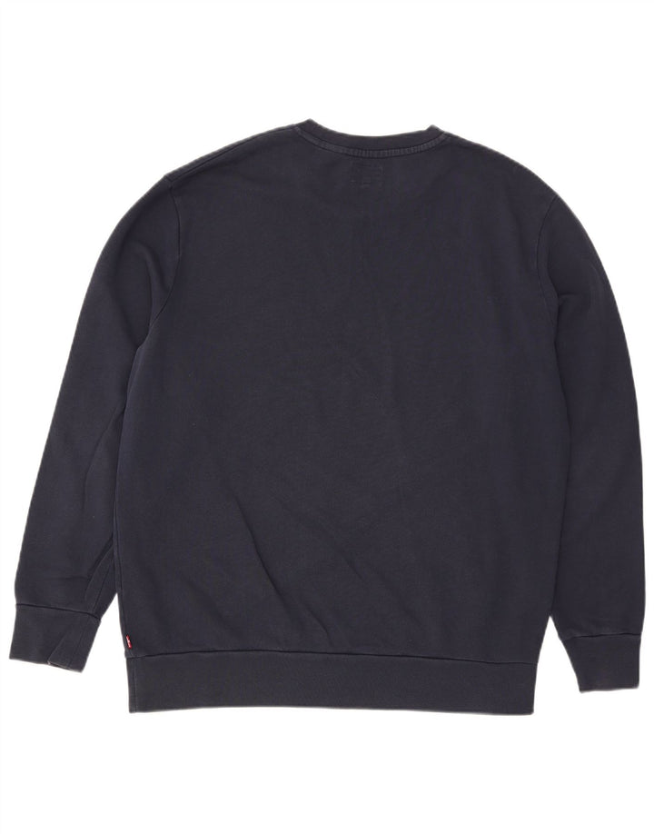 Hanorac grafic pentru bărbați Levi's Pulover mare din bumbac bleumarin