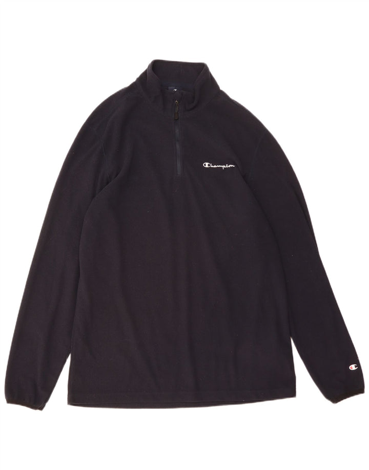 Pulover din lână pentru bărbați Champion, cu fermoar, 2XL, poliester bleumarin