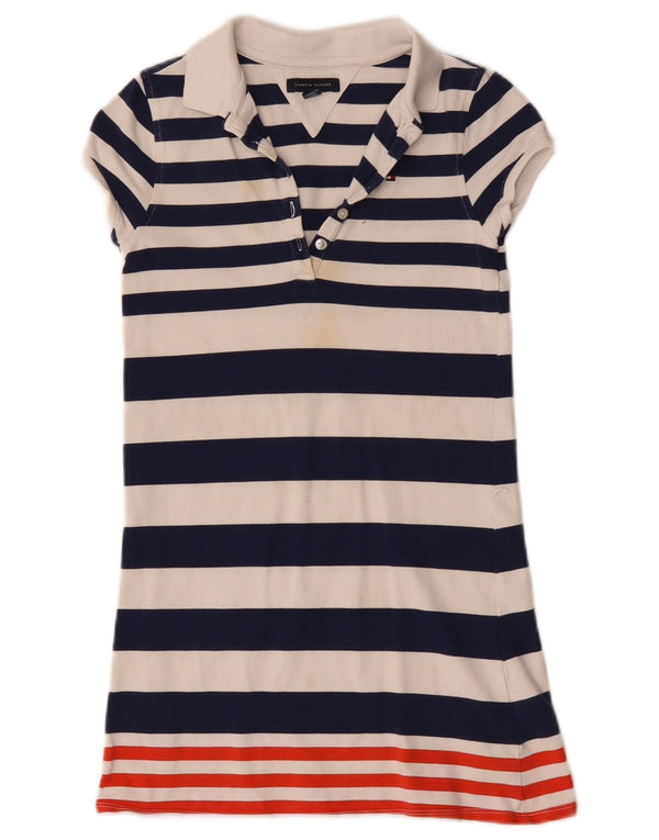Rochie Polo pentru Fete Tommy Hilfiger 8-9 Ani Bumbac Cu dungi Albe Medii