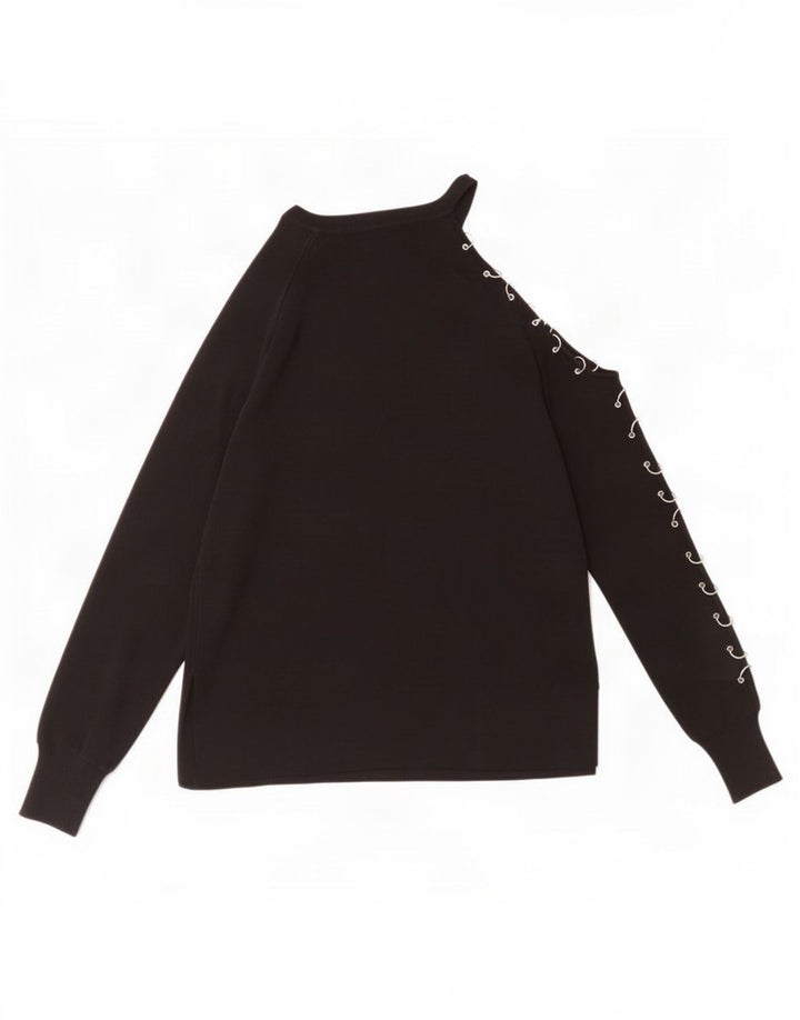 Top cu un umăr pentru femei Zara UK 12 Medium Black Viscose