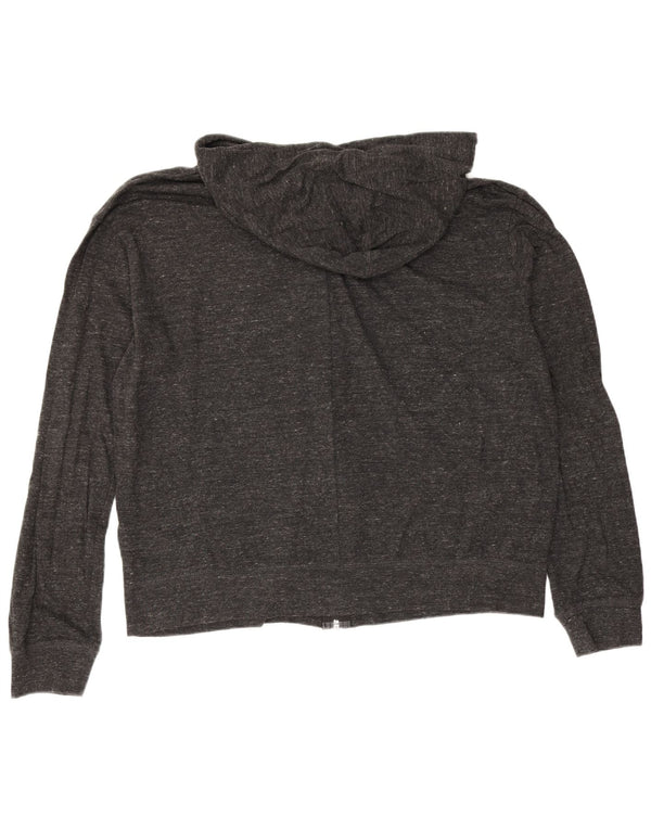 Pulover Nike pentru femei, cu fermoar, cu capota, UK 16, mare, gri bumbac cu pete