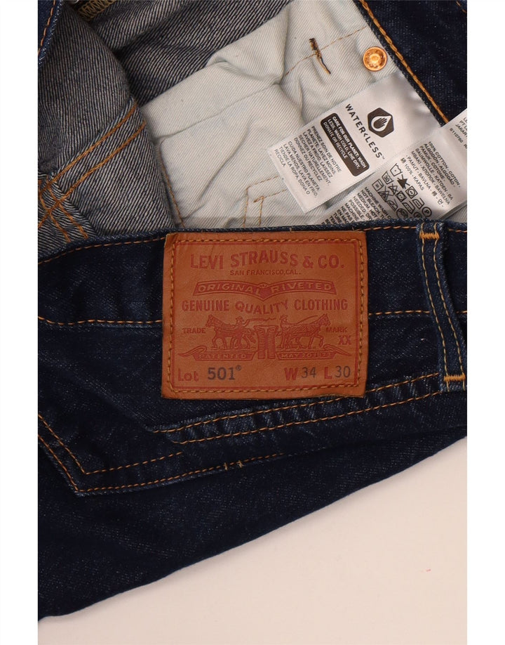 Blugi drepti pentru bărbați Levi's 501 W34 L30 bumbac bleumarin