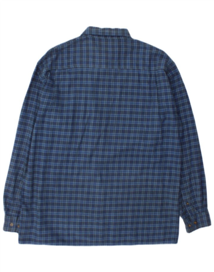 Cămașă de flanel pentru bărbați Wrangler, bumbac cu carouri albastru mediu