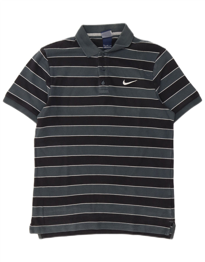Tricou polo Nike pentru bărbați, bumbac cu dungi gri mediu