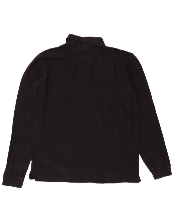 Tricou polo Fila cu mânecă lungă pentru bărbați, bumbac mediu negru