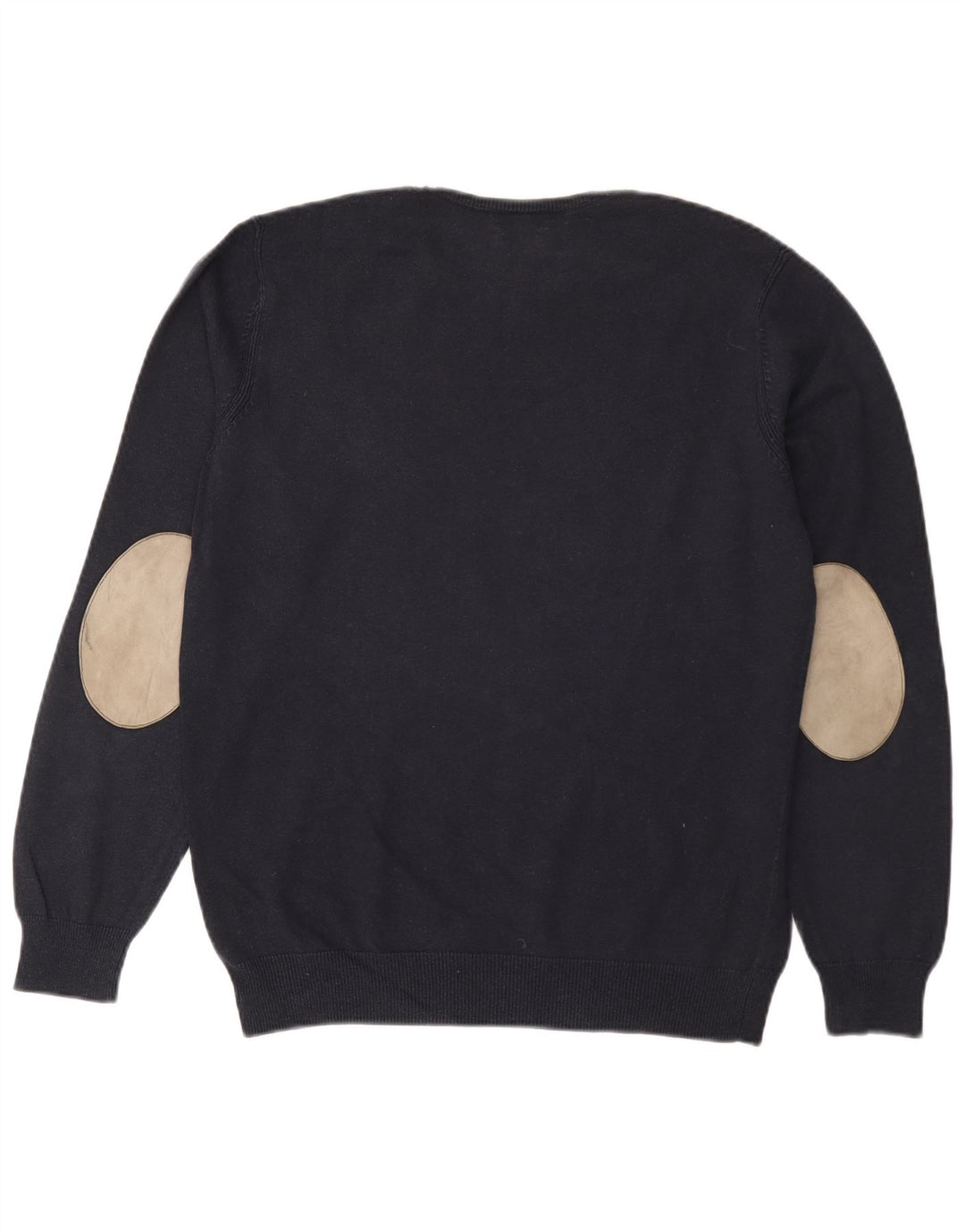 Pulover Massimo Dutti pentru bărbați, cu gât crew, bumbac mare, albastru bleumarin