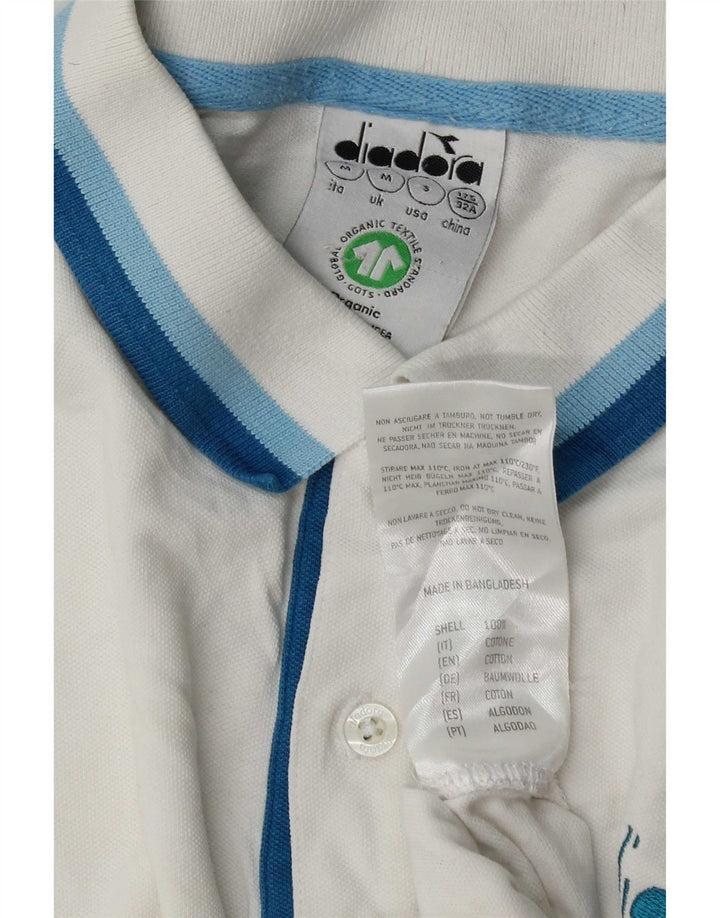 Tricou polo pentru bărbați Diadora, bumbac cu dungi albe medii