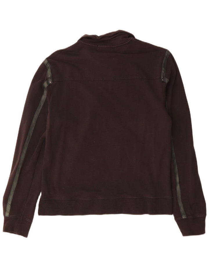 Pulover Trussardi pentru damă, cu fermoar, cu gât, bumbac mare, negru