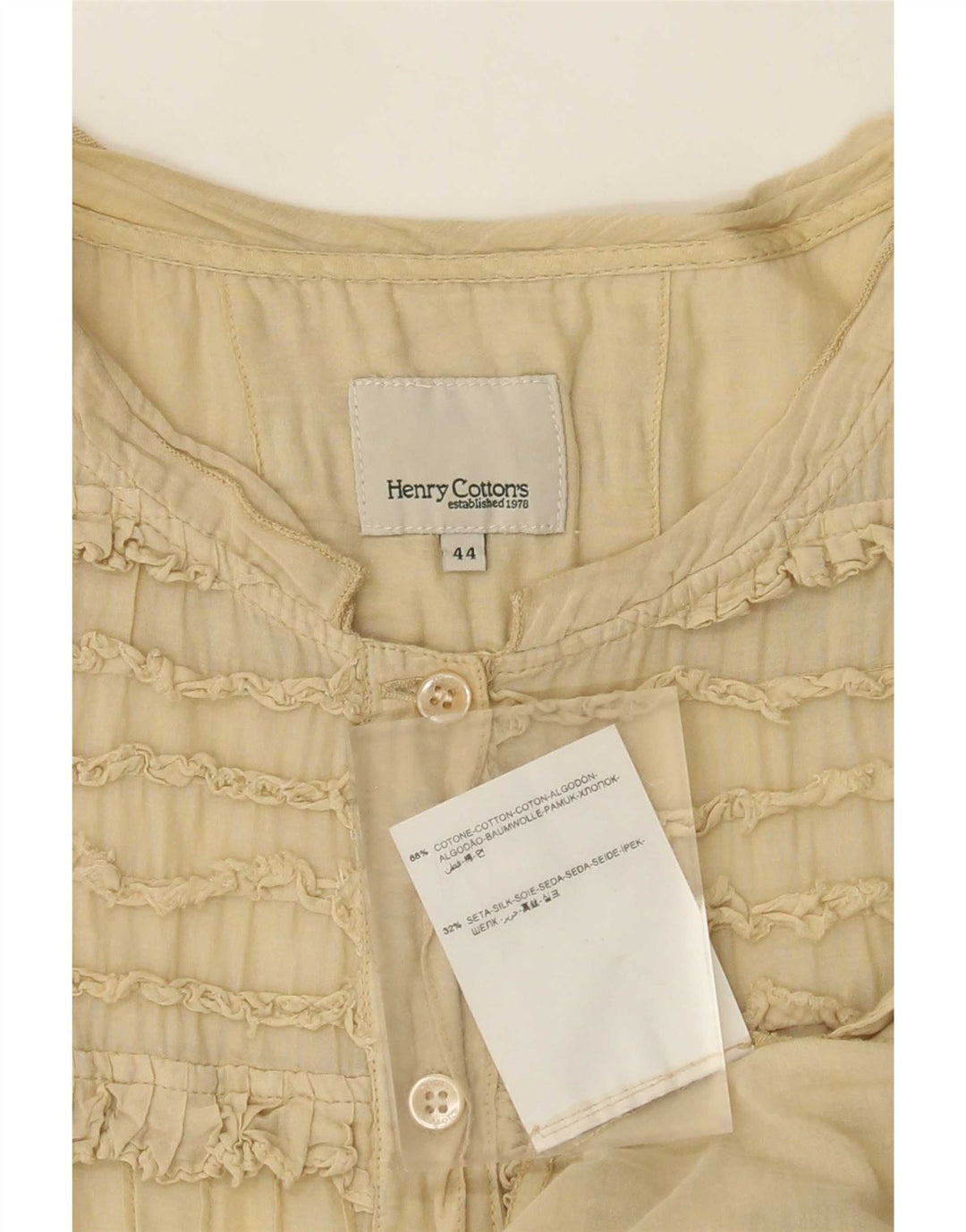 Tricou cu tunică fără mâneci pentru femei Henry Cottons IT 44 bumbac mediu bej