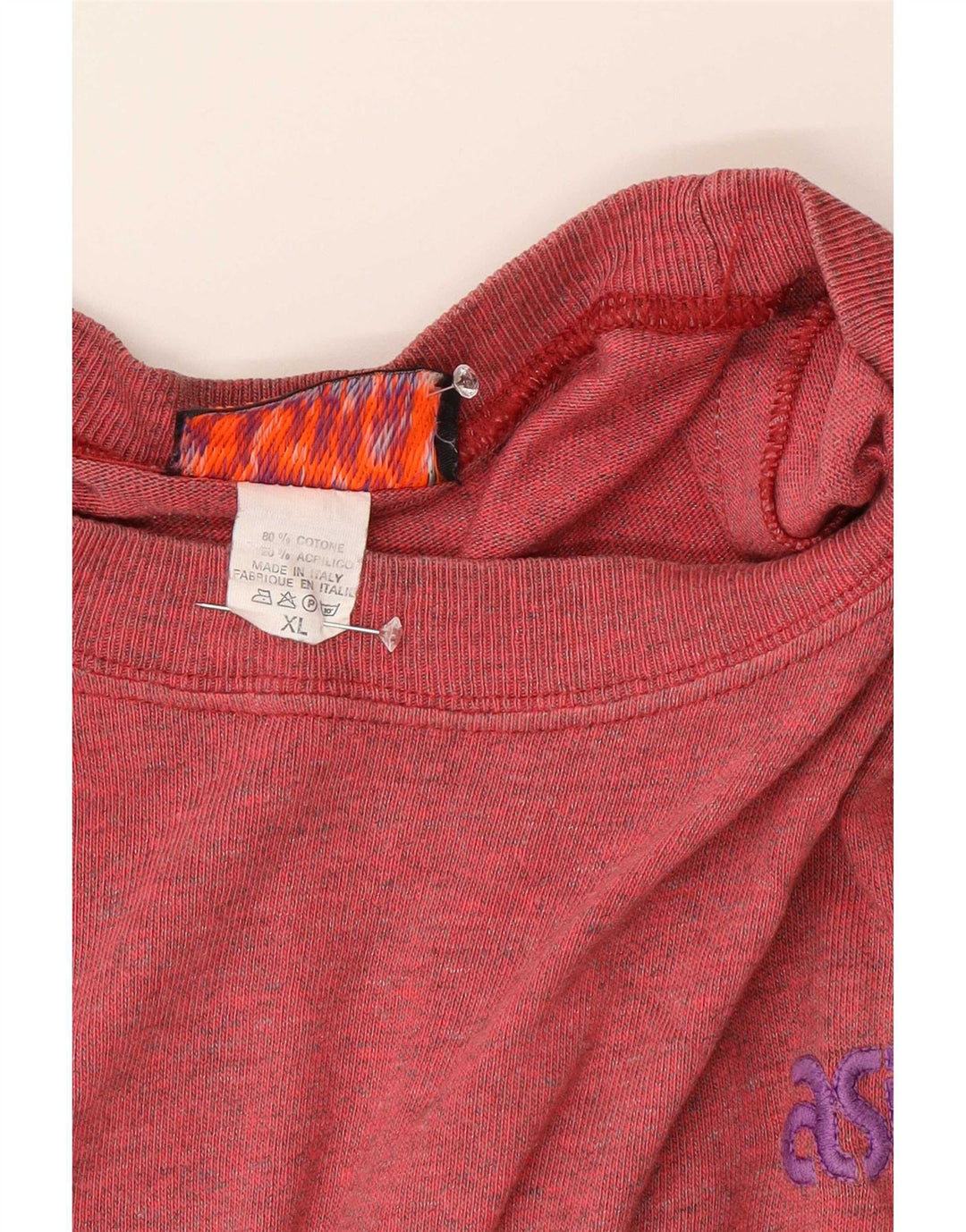 Top grafic Asics pentru bărbați, cu mânecă lungă, XL, roșu, bumbac color bloc