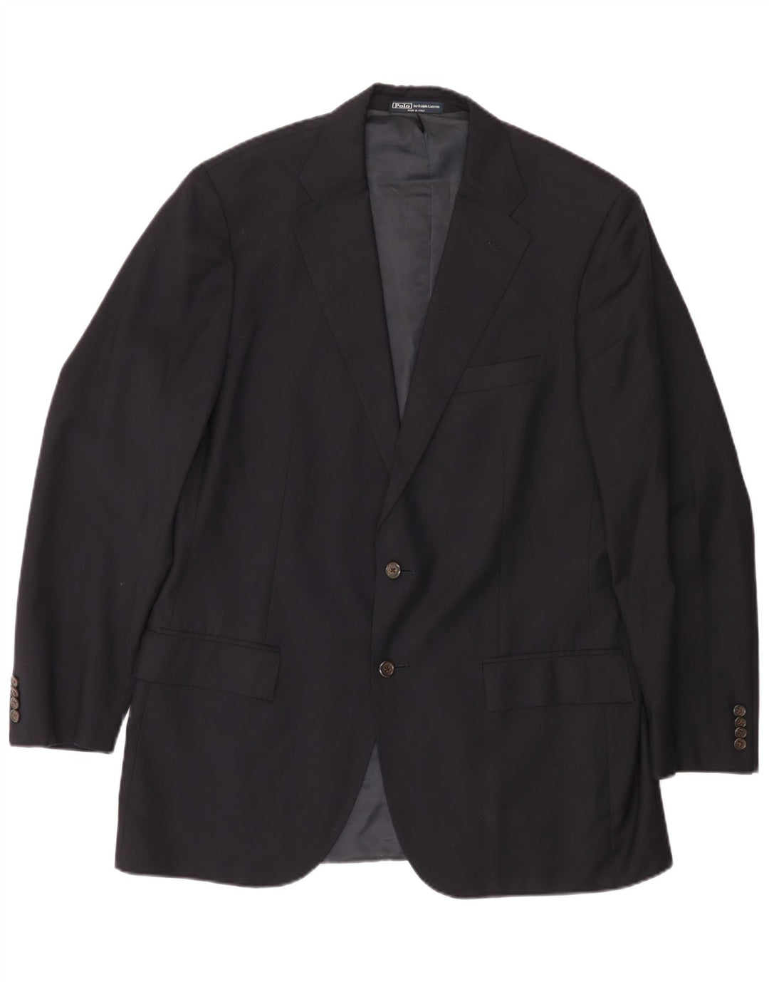 POLO RALPH LAUREN Sacou blazer pentru bărbați cu 2 nasturi UK 44 2XL Lână bleumarin