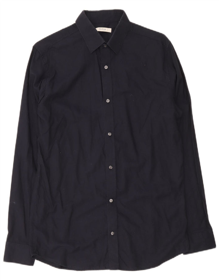 Cămașă Premium pentru bărbați Jack & Jones, bumbac mediu albastru bleumarin