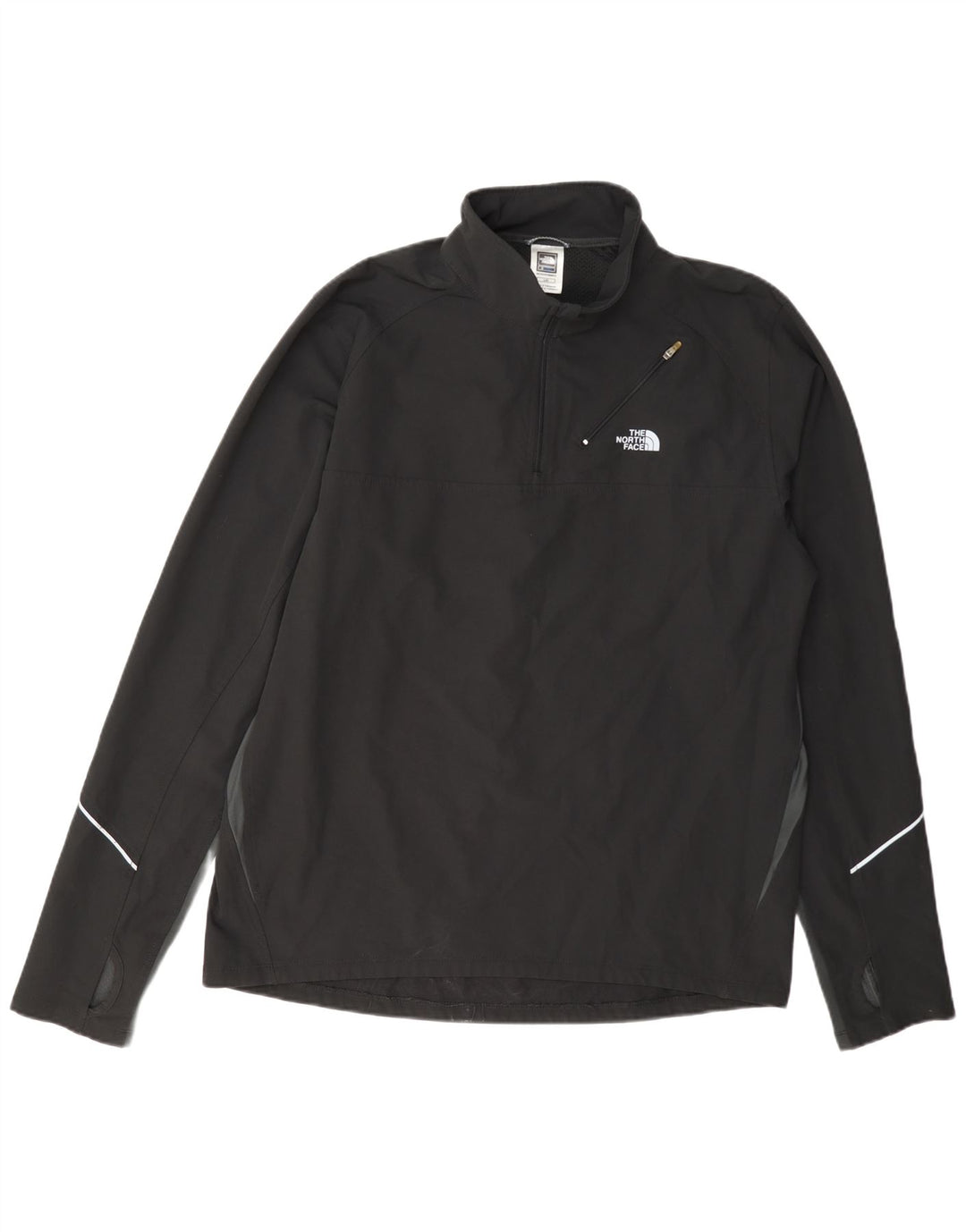 Top de trening The North Face pentru bărbați, cu fermoar și gât, color block, negru