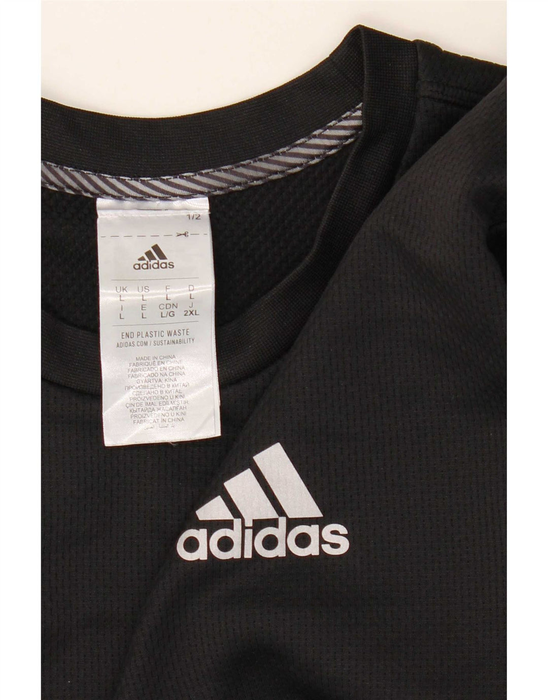 Adidas Aeroready Top pentru bărbați cu mânecă lungă, mare, negru, poliester color bloc