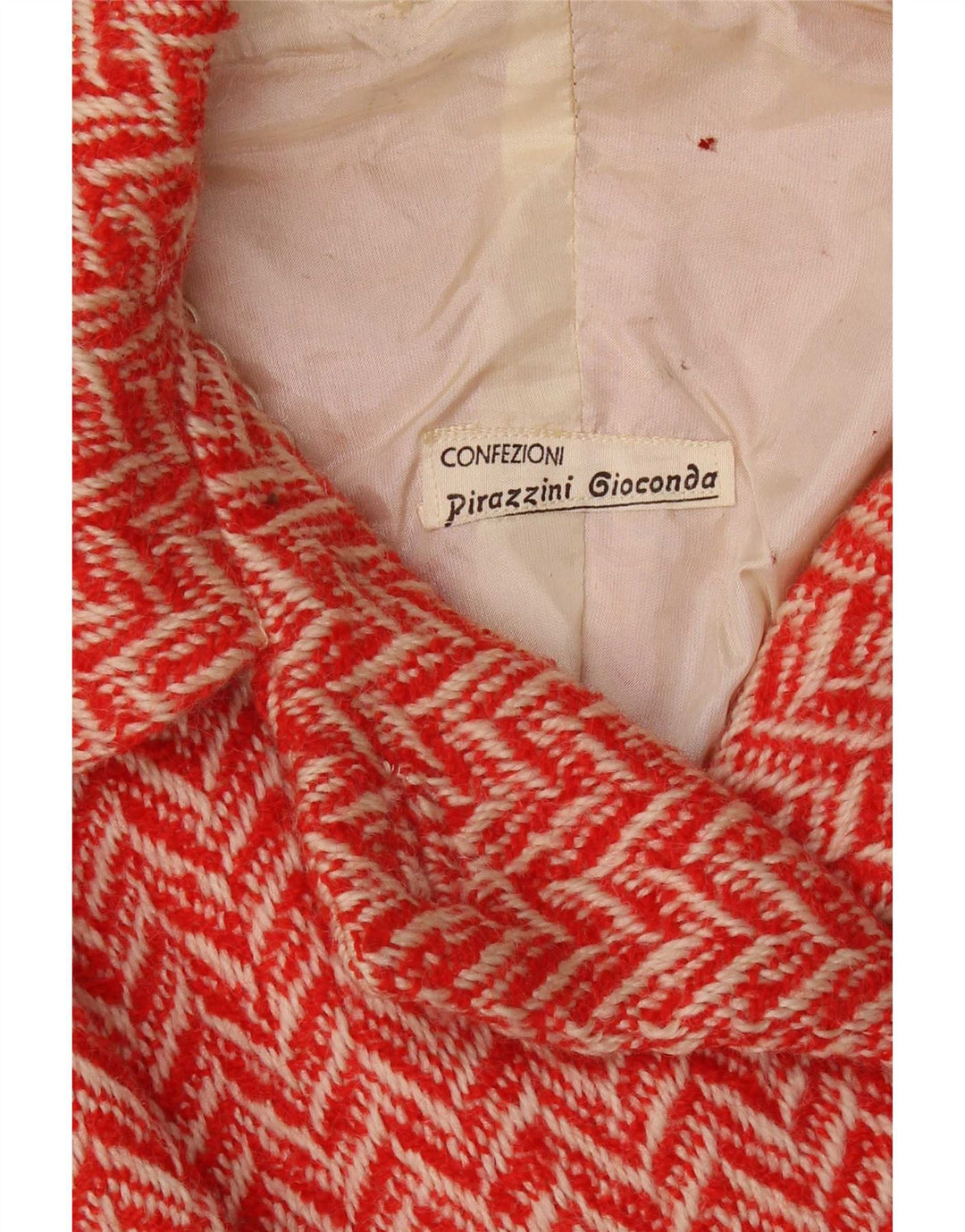 Jachetă vintage pentru femei crop la dublu piept UK 12 Medium Red Chevron