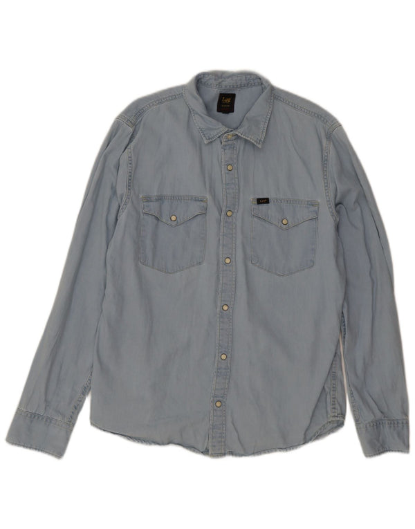 Cămașă Lee pentru damă, slim, din denim, mare, albastru, bumbac