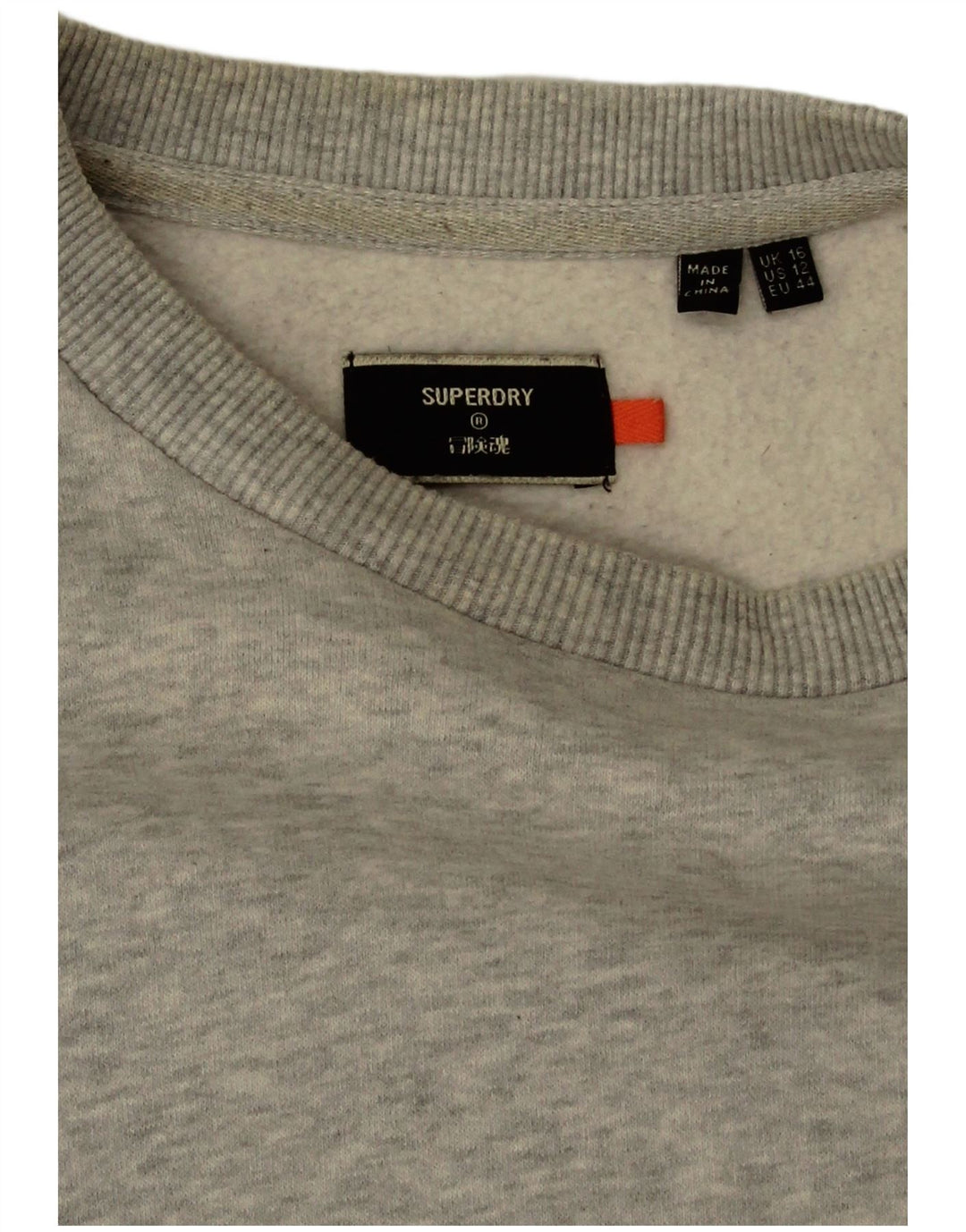 Pulover supradimensionat pentru femei Superdry UK 16, mare, gri bumbac