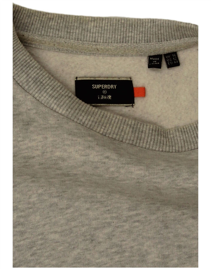 Pulover supradimensionat pentru femei Superdry UK 16, mare, gri bumbac