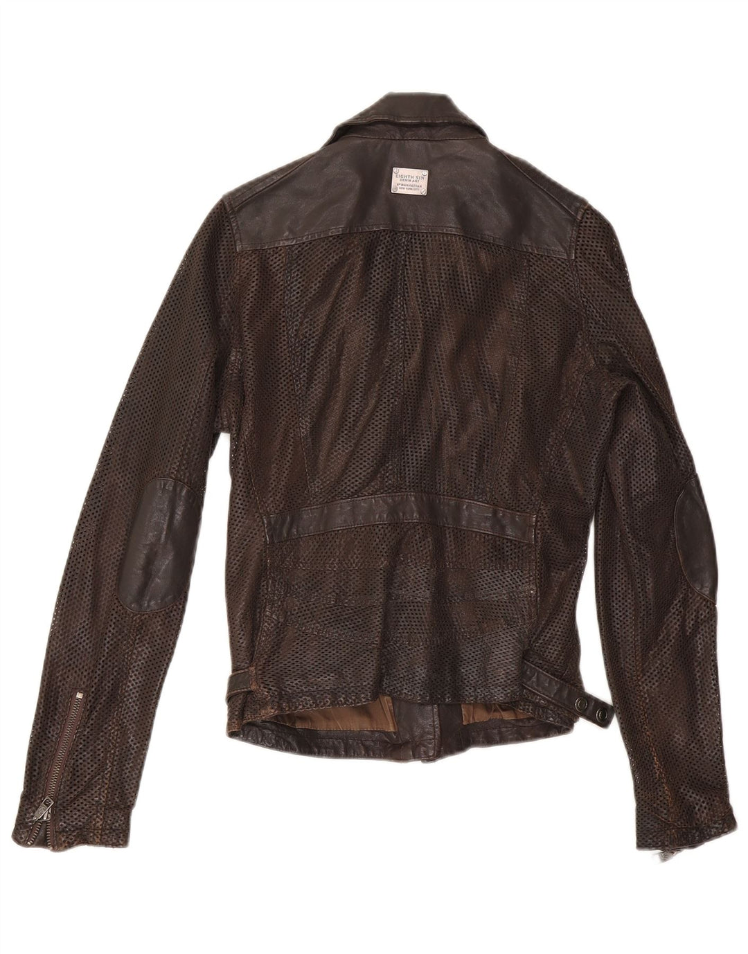 Jachetă motociclist din piele pentru femei Eighth Sin UK 10 Small Brown