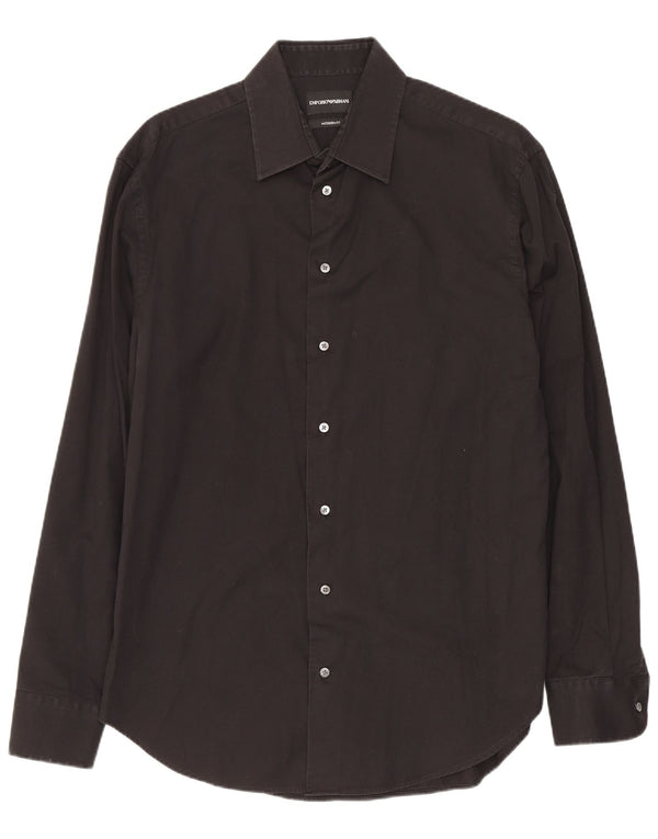 Cămașă pentru bărbați Emporio Armani Modern Fit Mărimea 40 15 3/4 Medium Negru