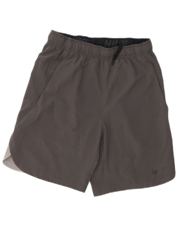 Pantaloni scurți sport Nike Dri Fit pentru bărbați, gri mici, poliester color bloc