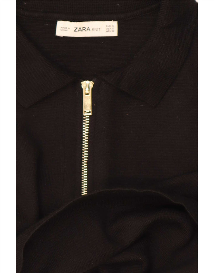 Tricou polo Zara pentru femei UK 10 Small Negru