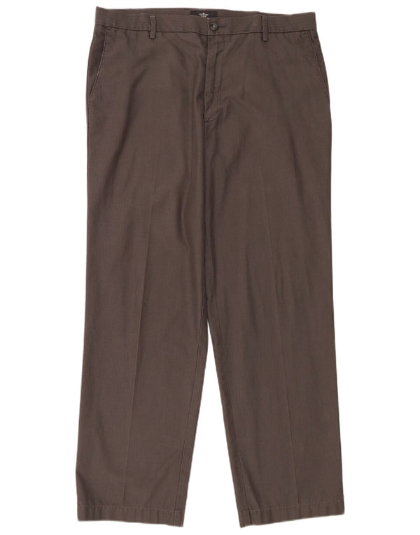 Pantaloni Chino Drepți Dockers pentru bărbați L36 L31 bumbac cu dungi gri