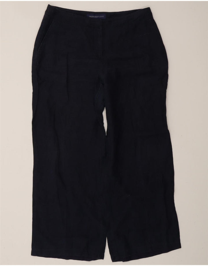 TRUSSARDI Pantaloni chino pentru femei cu picioare largi IT 44 Medium W30 L28 Bleumarin