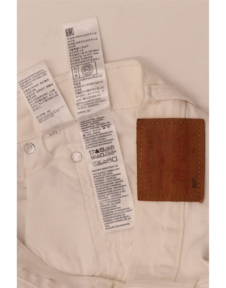 Blugi drepti 501 pentru femei Levi's W29 L28 bumbac alb