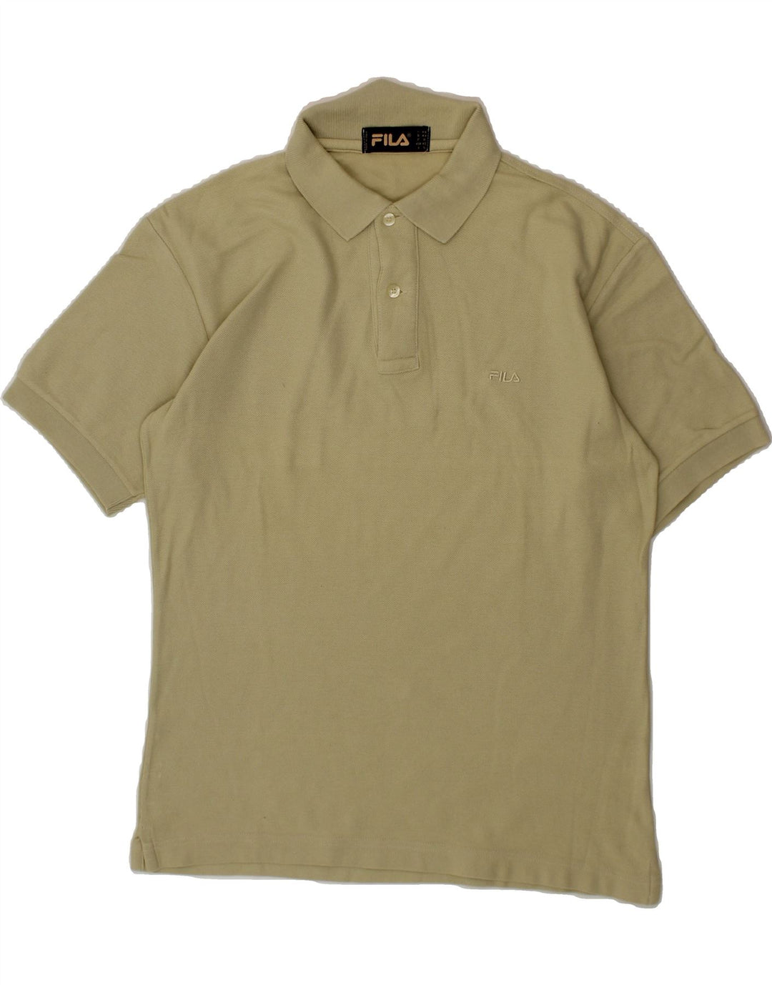 FILA Mens Polo Shirt IT 44 XS Beige Vintage Fila and Second-Hand Fila from Messina Hembry 