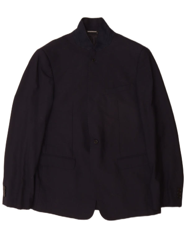 Blazer pentru bărbați Emporio Armani cu 2 nasturi EU 56 2XL Lână virgină bleumarin