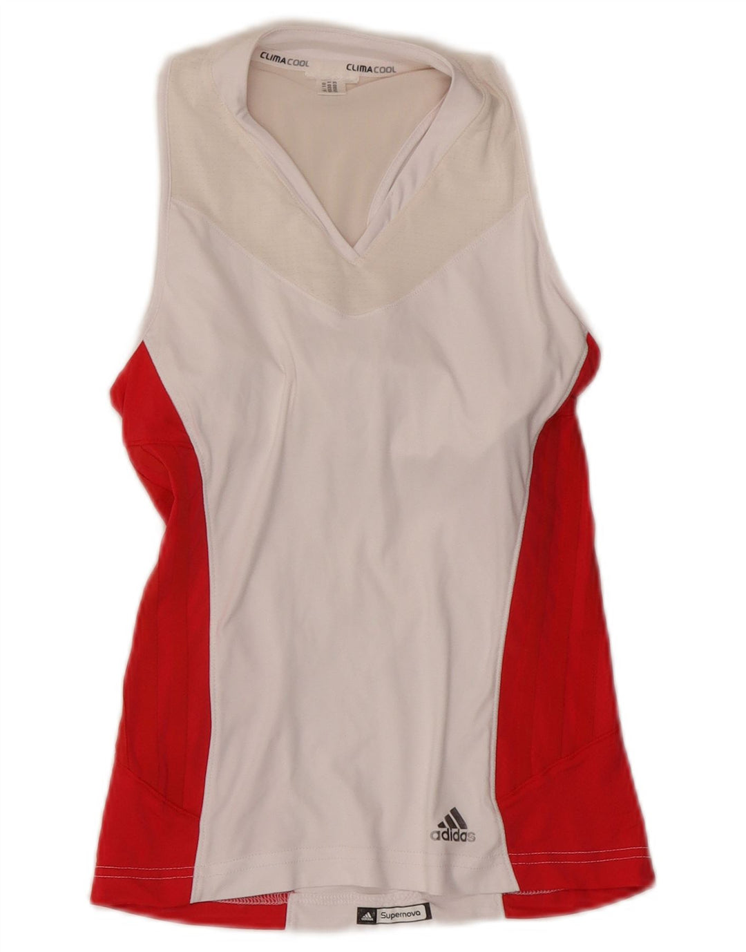 Vest Top Climacool pentru femei Adidas UK 4 XS, alb, bloc de culoare