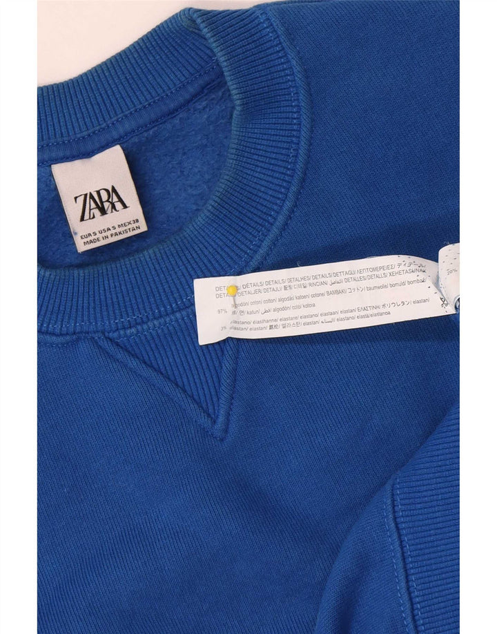 Pulover pentru bărbați Zara, cu croiala lejeră, mic, albastru, bumbac