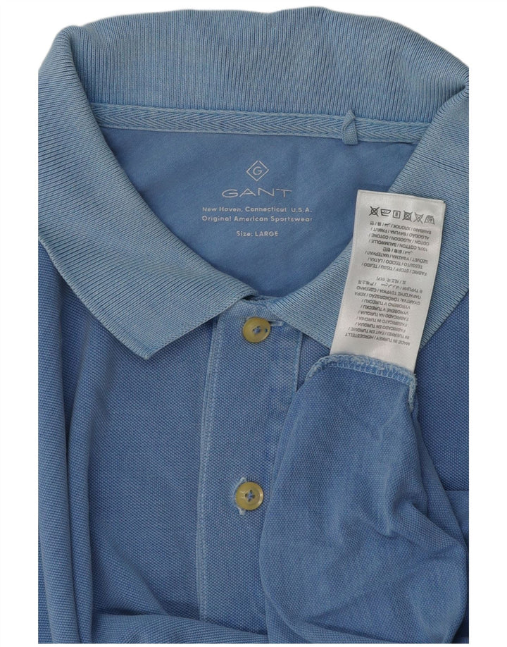 Tricou polo pentru bărbați Gant, mare, albastru, bumbac