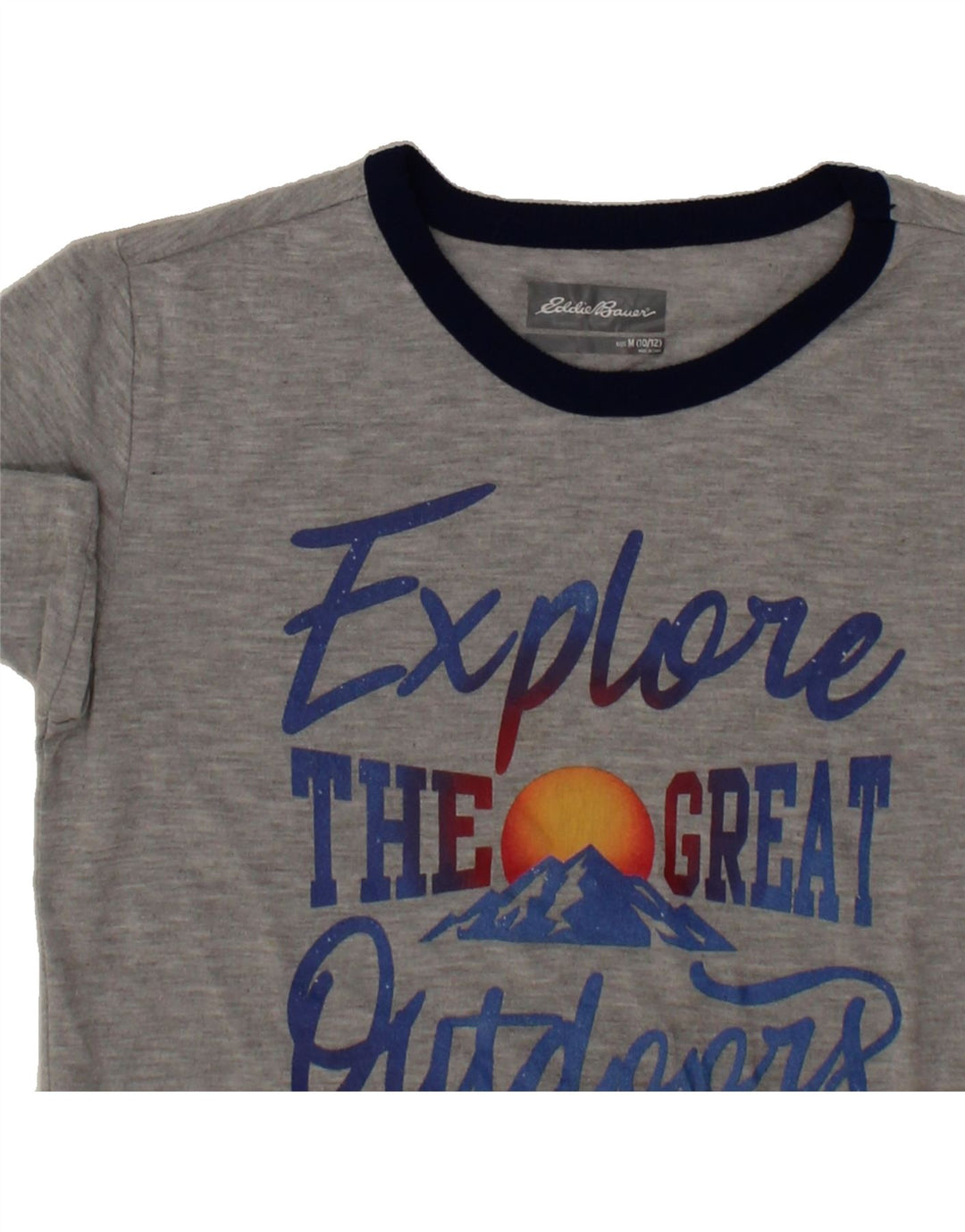 EDDIE BAUER Boys Graphic T-Shirt Top 10-11 Years Medium Grey Polyester Vintage Eddie Bauer and Second-Hand Eddie Bauer from Messina Hembry 