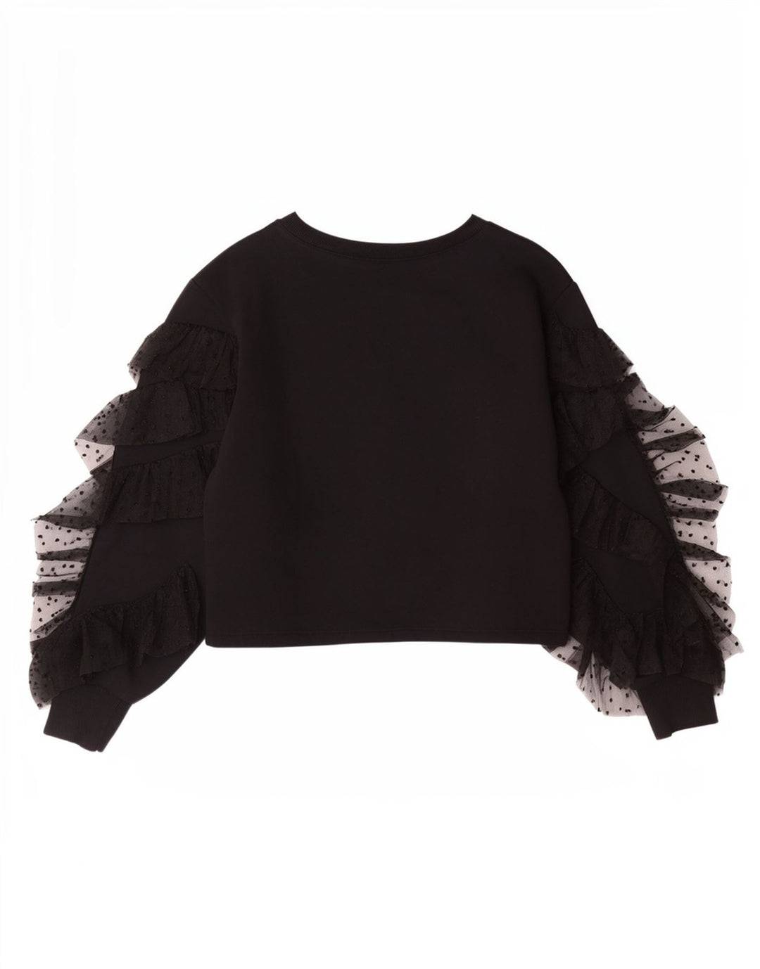 Crop Top pentru femei Zara cu mânecă lungă UK 10 mic bumbac negru