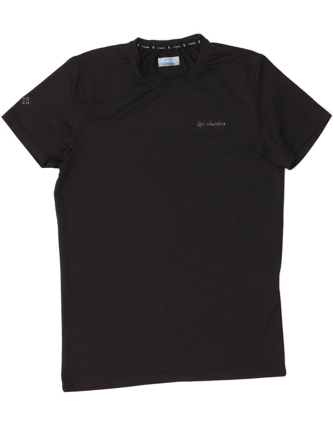 COLUMBIA Mens T-Shirt Top Small Black Polyester Vintage Columbia and Second-Hand Columbia from Messina Hembry 