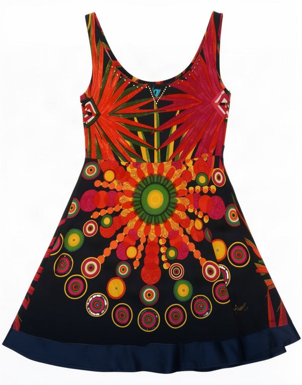 Rochie A-Line fără mâneci Desigual pentru femei UK 10 Mic Multicolor Floral