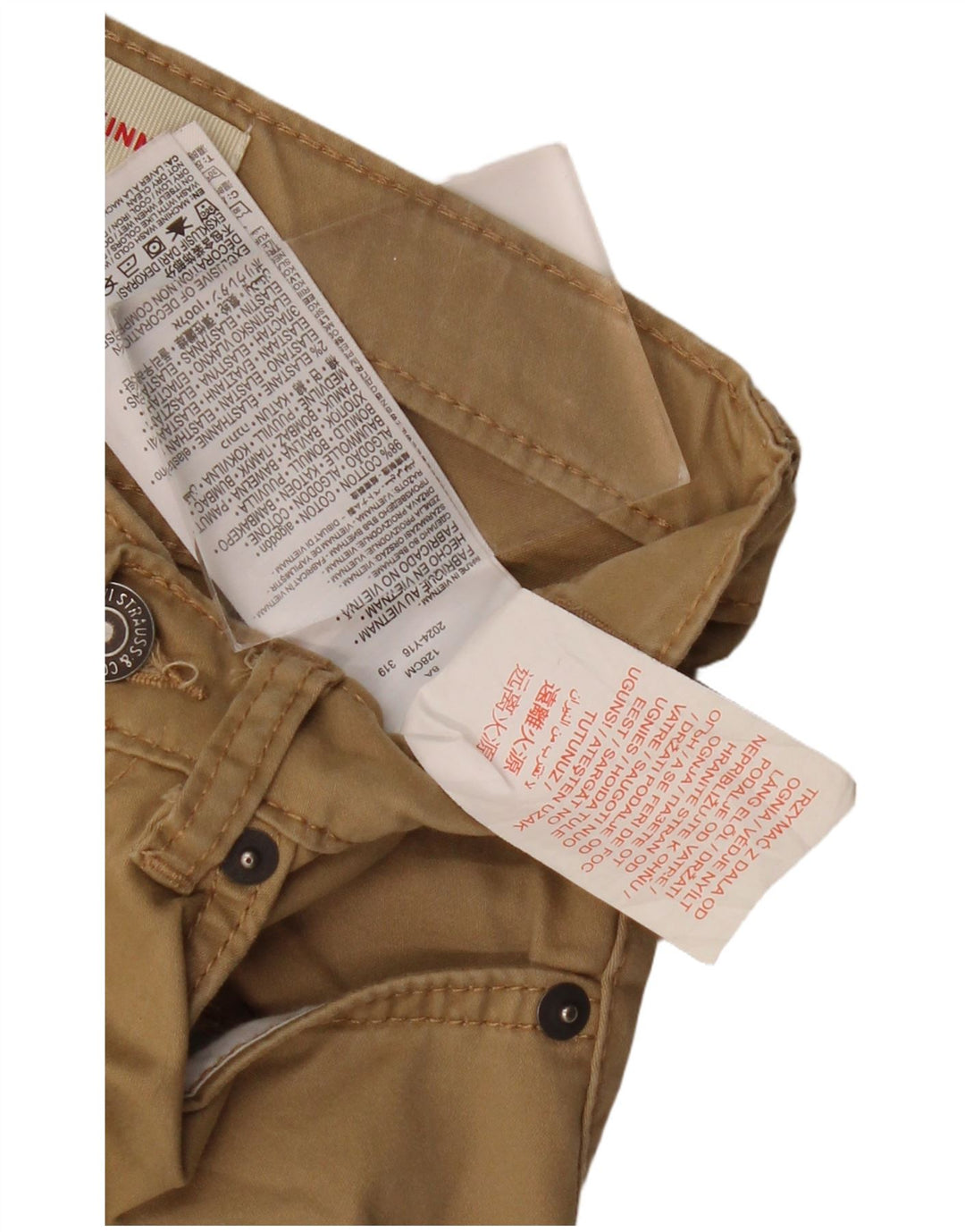 Pantaloni casual skinny LEVI'S 510 pentru baieti 7-8 ani W24 L23 bej bumbac