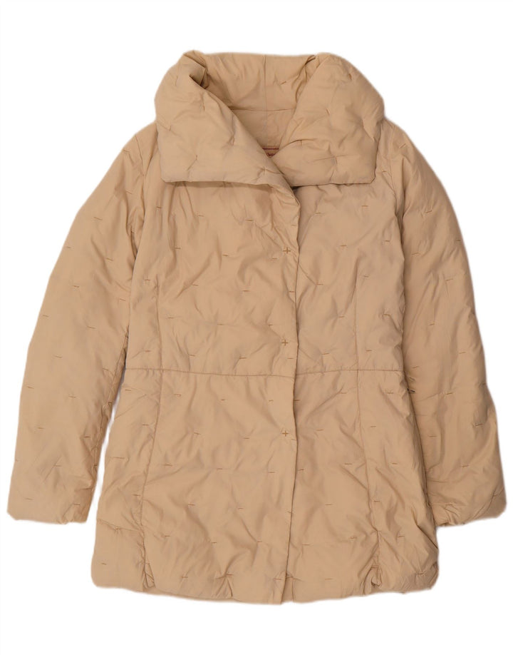 MARLBORO CLASSICS Womens Padded Coat UK 14 Medium Beige Polyester