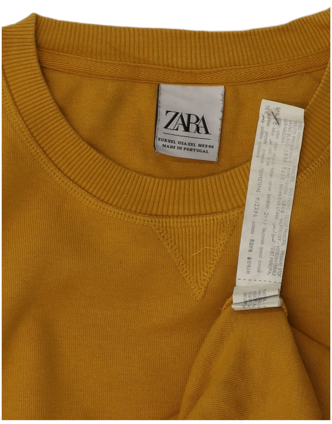 Pulover pentru bărbați Zara 2XL, bumbac galben
