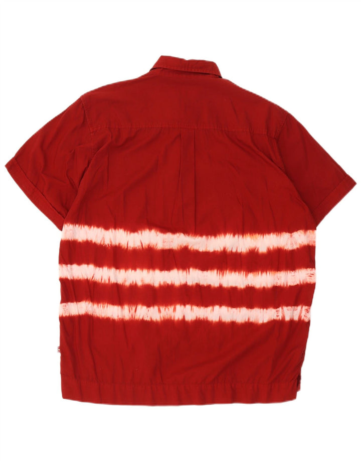 Cămașă pentru bărbați Tom Tailor cu mânecă scurtă, roșu mediu, bumbac Tie Dye