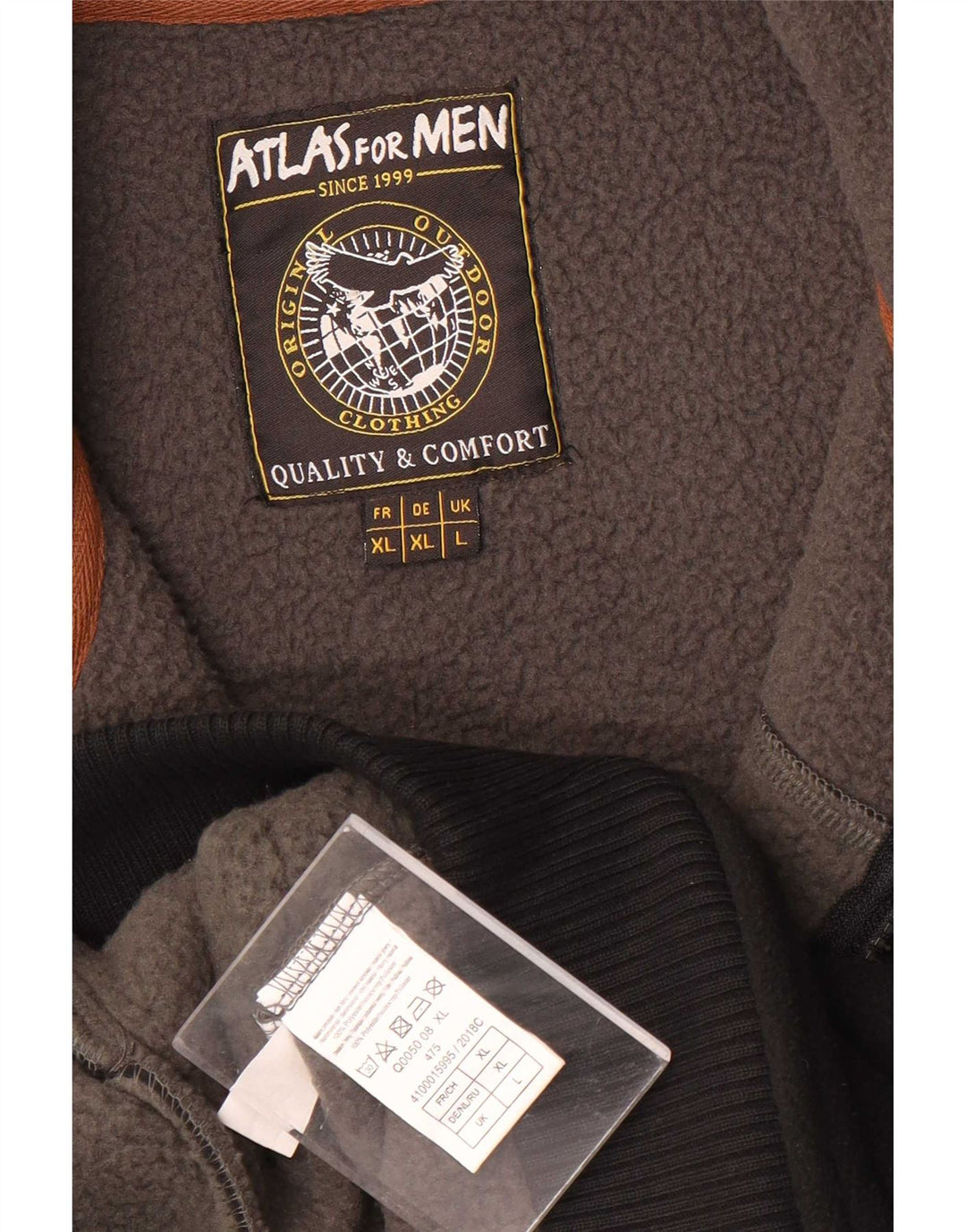 Jachetă fleece pentru bărbați Atlas pentru bărbați, mare, negru, poliester color bloc