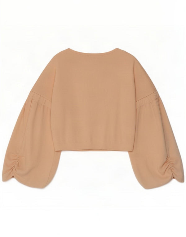 Zara Bluză cu mânecă lungă pentru femei Crop Top UK 10 Small Pink