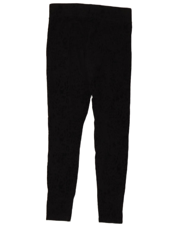 Leggings pentru femei Marks & Spencer UK 10 mic, negru, bumbac cu imprimeu animal