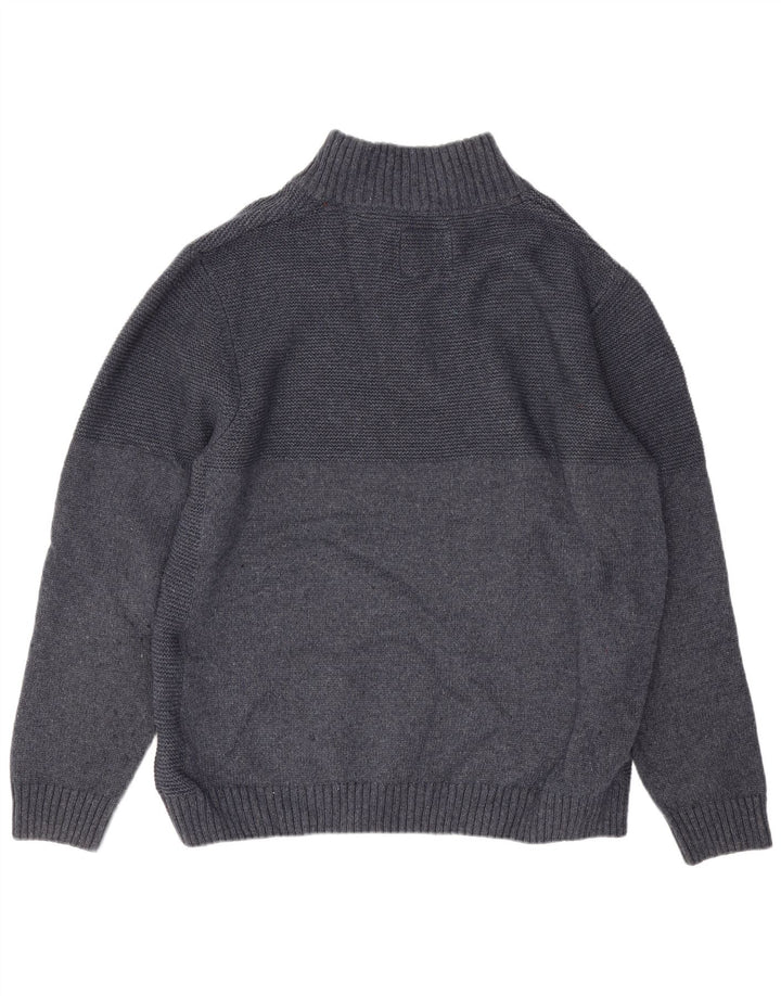Pulover pentru bărbați Weird Fish cu fermoar și gât, poliester bleumarin 2XL