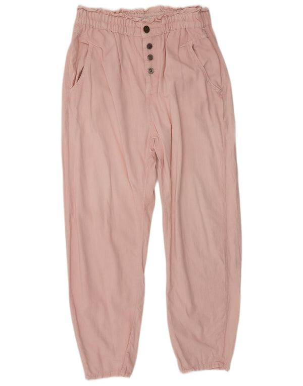 Pantaloni casual conici pentru femei cu talie înaltă Zara EU 36 XS W26 L26 roz