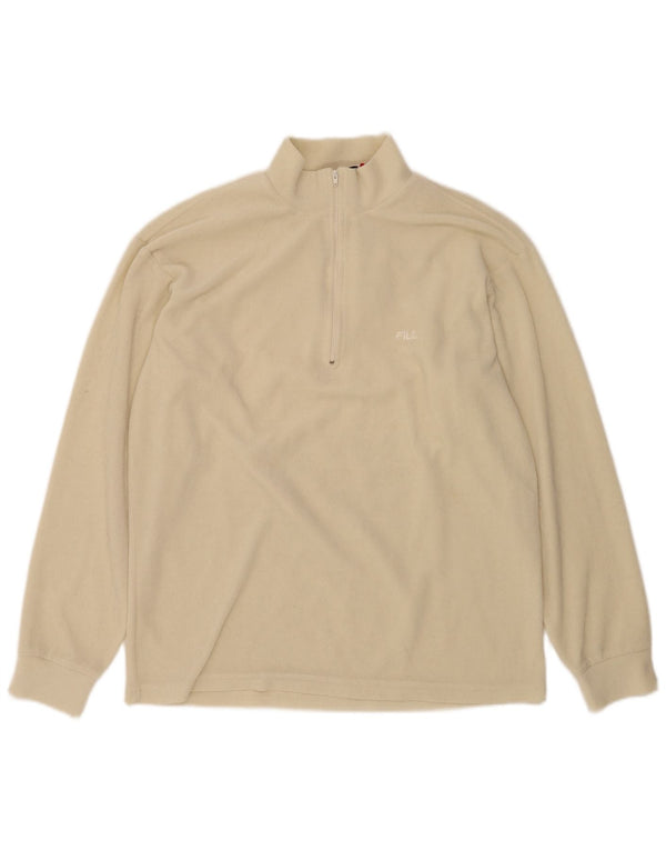 Pulover Fila pentru bărbați, cu fermoar și gât, din lână IT 52, mare, bej